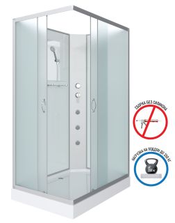 Душевая кабина Niagara NG-43085-14QBKG с гидромассажем 100x80см серебро/матовое