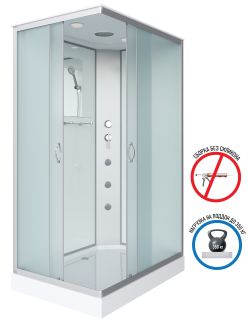 Душевая кабина Niagara NG-43085-14QG с гидромассажем 100x80см серебро/матовое