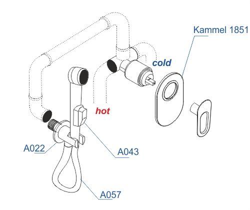 Гигиенический набор WasserKRAFT A111857 120 см