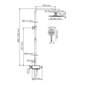 Душевой комплект WasserKRAFT A113.067.059.CH Thermo хром