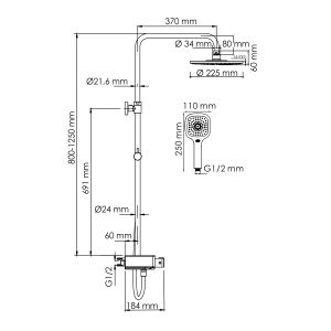 Душевой комплект WasserKRAFT A113.067.065.CH Thermo хром