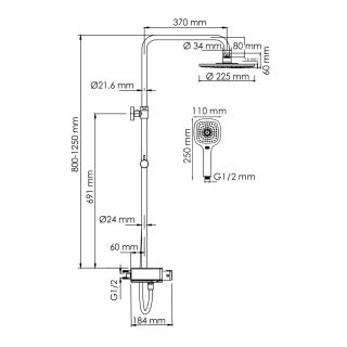 Душевой комплект WasserKRAFT A113.067.065.CH Thermo хром