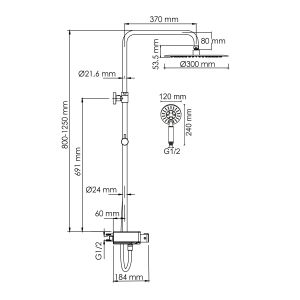 Душевой комплект WasserKRAFT A113.116.058.CH Thermo хром