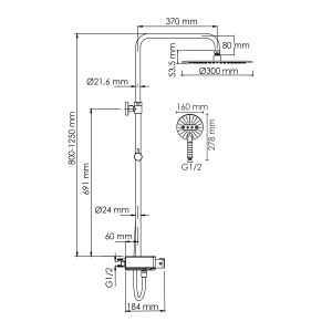 Душевой комплект WasserKRAFT A113.116.059.CH Thermo хром