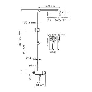 Душевой комплект WasserKRAFT A113.116.155.CH Thermo хром