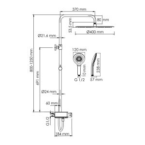 Душевой комплект WasserKRAFT A113.117.101.CH Thermo хром