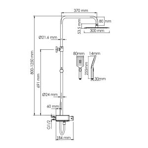 Душевой комплект WasserKRAFT A113.118.126.CH Thermo хром