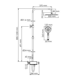 Душевой комплект WasserKRAFT A113.118.127.CH Thermo хром