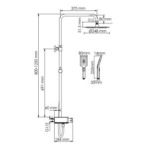 Душевой комплект WasserKRAFT A114.258.130.CB Thermo черный
