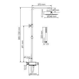 Душевой комплект WasserKRAFT A114.258.217.CB Thermo черный