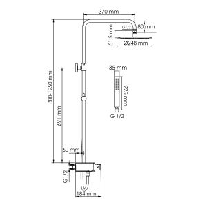 Душевой комплект WasserKRAFT A114.258.218.CB Thermo черный