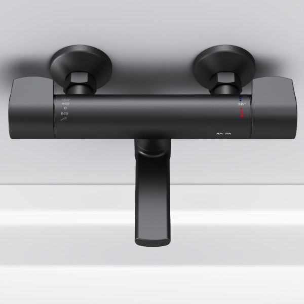 Смеситель для ванны и душа с термостатом Am.Pm X-Joy F85A50022 чёрный Смеситель для ванны и душа с термостатом Am.Pm X-Joy F85A50022 чёрный