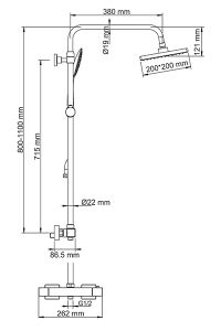 Wasserkraft A15502 Thermo Душевой комплект со смесителем для душа