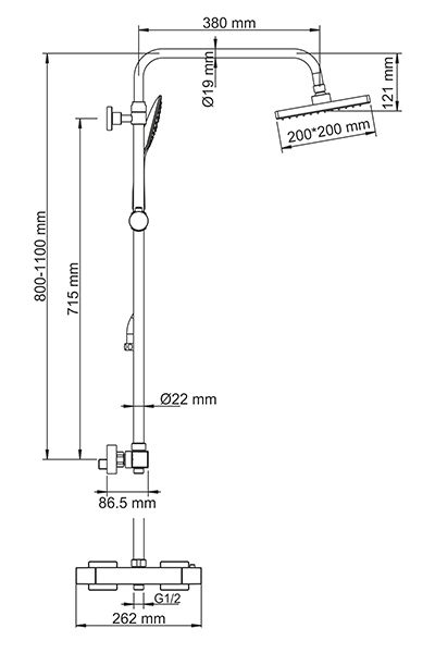 Wasserkraft A15502 Thermo Душевой комплект со смесителем для душа