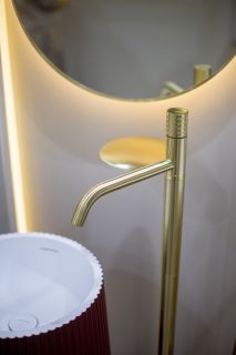 Напольный смеситель для раковины Boheme Stick Diamond 120-MG золото матовое Напольный смеситель для раковины Boheme Stick Diamond 120-MG золото матовое