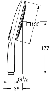 Душевая лейка Grohe Rainshower SmartActive 130 Cube 26551LS0 хром/белый