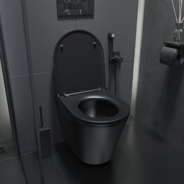 Подвесной унитаз IDDIS Calipso CALR3BMi25 безободковый чёрный матовый