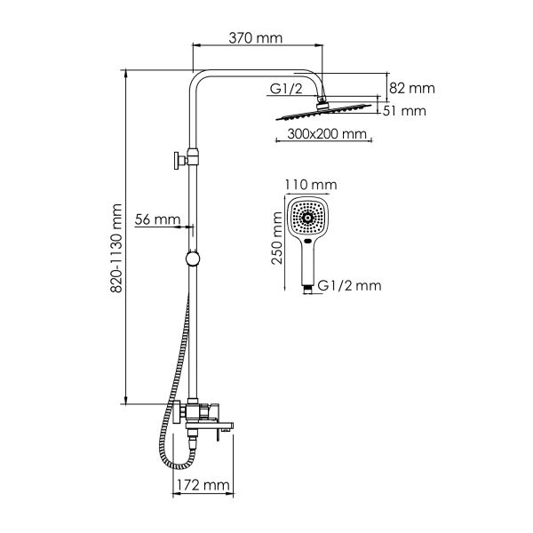 Душевой комплект WasserKRAFT A177.069.065.010.CH хром