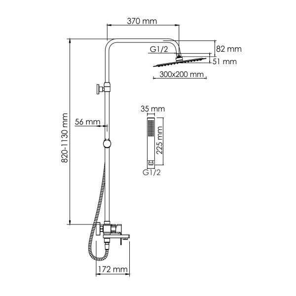 Душевой комплект WasserKRAFT A177.069.103.010.CH хром Душевой комплект WasserKRAFT A177.069.103.010.CH хром