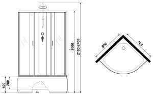Душевая кабина Niagara NG-6707-14BKT 80x80см чёрный/прозрачное