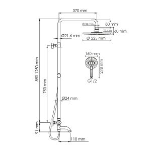 Душевой комплект WasserKRAFT A188.067.059.WM Thermo белый