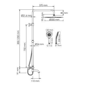 Душевой комплект WasserKRAFT A188.116.101.010.CH Thermo хром