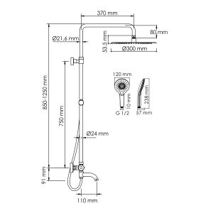 Душевой комплект WasserKRAFT A188.116.101.087.CH Thermo хром