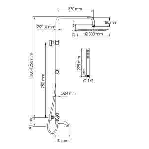 Душевой комплект WasserKRAFT A188.116.137.087.CH Thermo хром