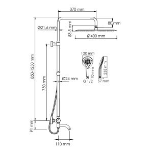 Душевой комплект WasserKRAFT A188.117.101.010.CH Thermo хром