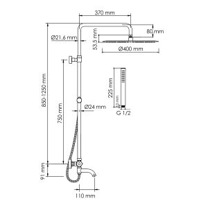 Душевой комплект WasserKRAFT A188.117.137.010.CH Thermo хром