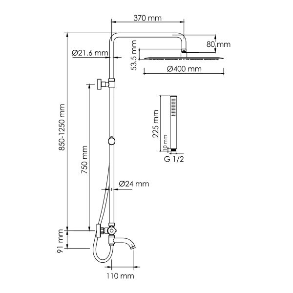 Душевой комплект WasserKRAFT A188.117.137.087.CH Thermo хром