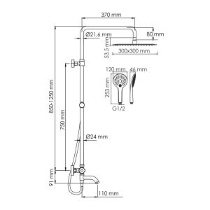 Душевой комплект WasserKRAFT A188.163.155.WM Thermo белый