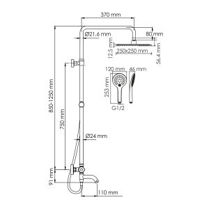 Душевой комплект WasserKRAFT A188.254.155.WM Thermo белый