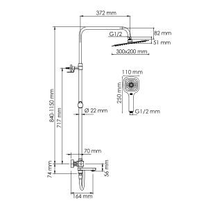 Душевой комплект WasserKRAFT A199.069.065.087.CH Thermo хром