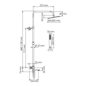 Душевой комплект WasserKRAFT A199.118.103.087.CH Thermo хром