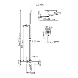 Душевой комплект WasserKRAFT A199.119.065.087.CH Thermo хром