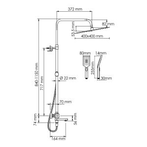 Душевой комплект WasserKRAFT A199.119.103.010.CH Thermo хром