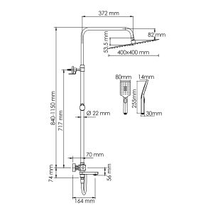 Душевой комплект WasserKRAFT A199.119.103.087.CH Thermo хром