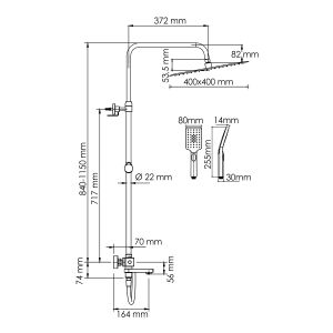 Душевой комплект WasserKRAFT A199.119.126.087.CH Thermo хром