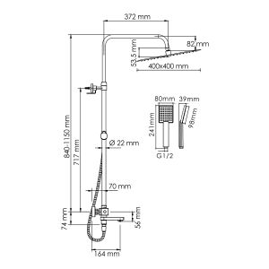 Душевой комплект WasserKRAFT A199.119.141.010.CH Thermo хром