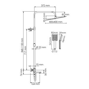 Душевой комплект WasserKRAFT A199.119.141.087.CH Thermo хром