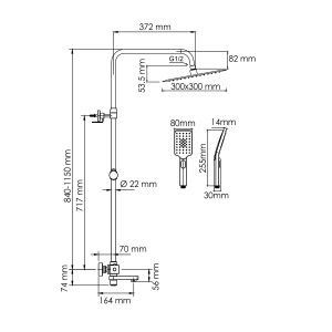 Душевой комплект WasserKRAFT A199.260.201.BG Thermo золото