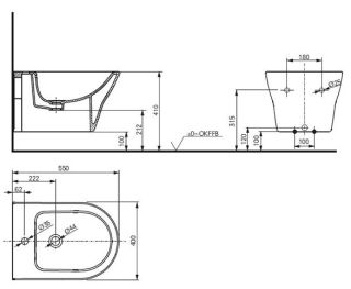 Биде подвесное TOTO MH BW10045G1#XW белый Биде подвесное TOTO MH BW10045G1#XW белый