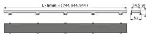 Решетка для душевого лотка AlcaPlast дизайн INSERT 75см под плитку INSERT-750