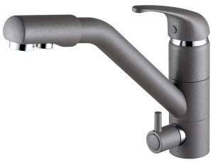 Смеситель для кухни Paulmark Hessen He213017-402 серый металлик
