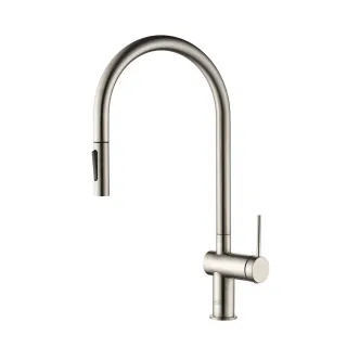 Смеситель для кухни AQUAme Cucina AQM9901BN с выдвижным изливом никель брашированный