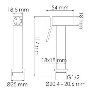Wasserkraft A214 Гигиеническая лейка с фиксатором