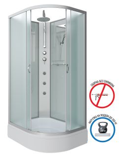 Душевая кабина Niagara NG-33394-14LBKTG с гидромассажем 130x90см серебро/матовое