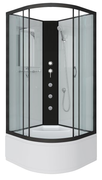 Душевая кабина Niagara NG-6707-14BKG с гидромассажем 80x80см чёрный/прозрачное