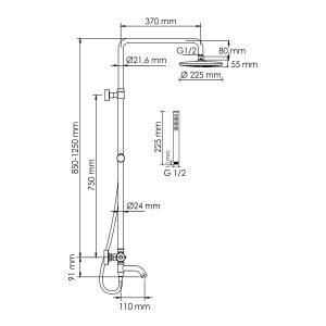 Душевой комплект WasserKRAFT A288.077.217.BM Thermo черный